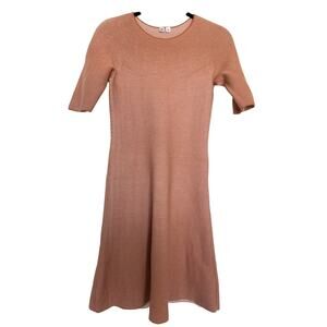 Uniqlo U Womens S Terracotta Orange 3D Knit Dress 100% Cotton Japan